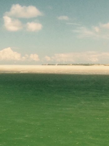 August 29th, at Ocracoke Inlet, looking back at the village